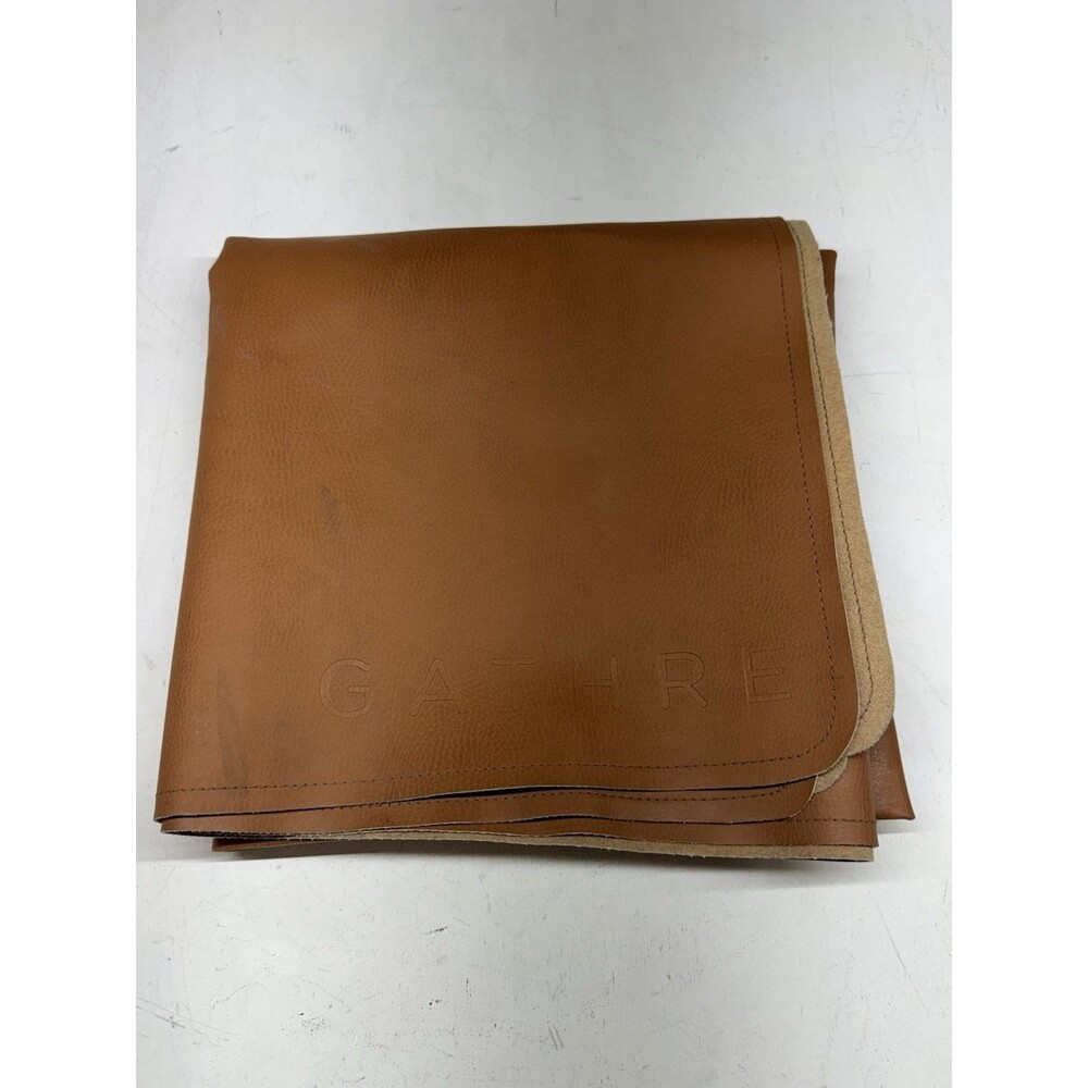 Gathre Rectangular Brown Faux Leather Nursery Infant Baby Changing Mat